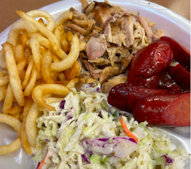 Hog Wild Pit Bar-B-Q signature dishes 2 Meat Dinner
Loaded Tater with Meat
Rib Dinner